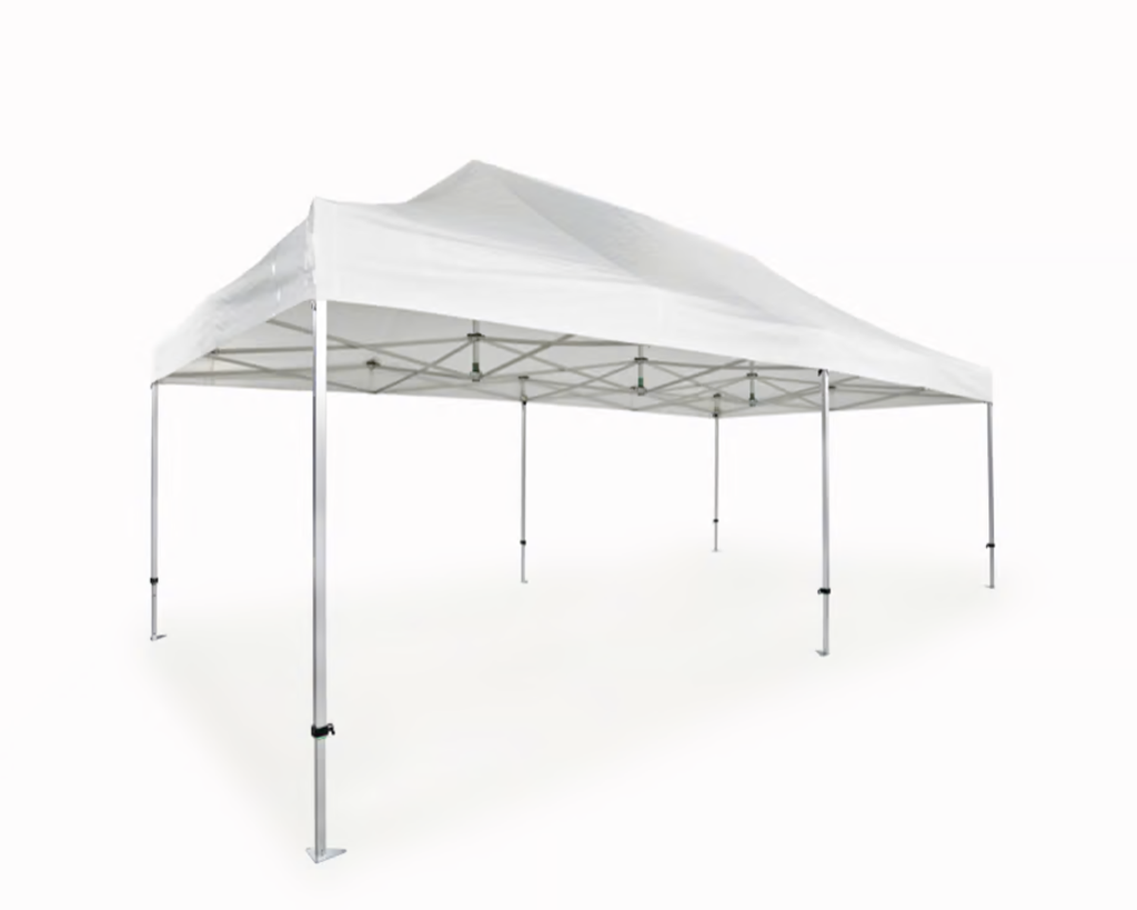 Tente pliante AluLite avec bâche de toit - 4x8m - Polyester Blanc