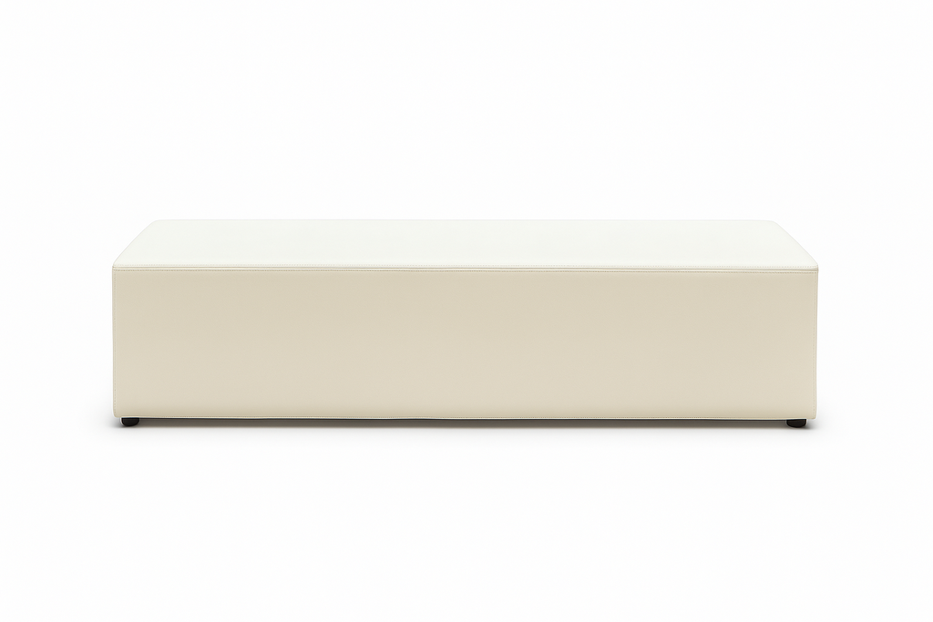 Pouf Blanc double simili cuir