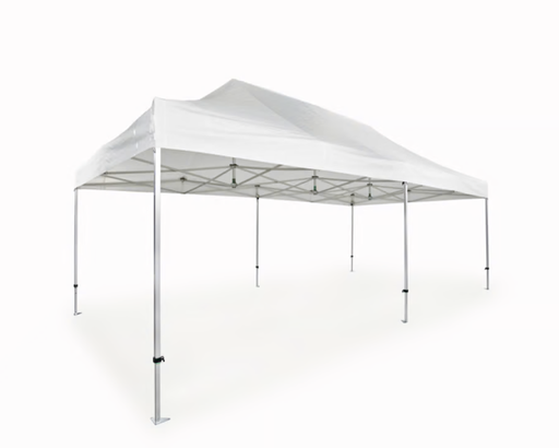 Tente pliante AluLite avec bâche de toit - 4x8m - Polyester Blanc