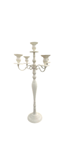 Chandelier blanc 5 bougies